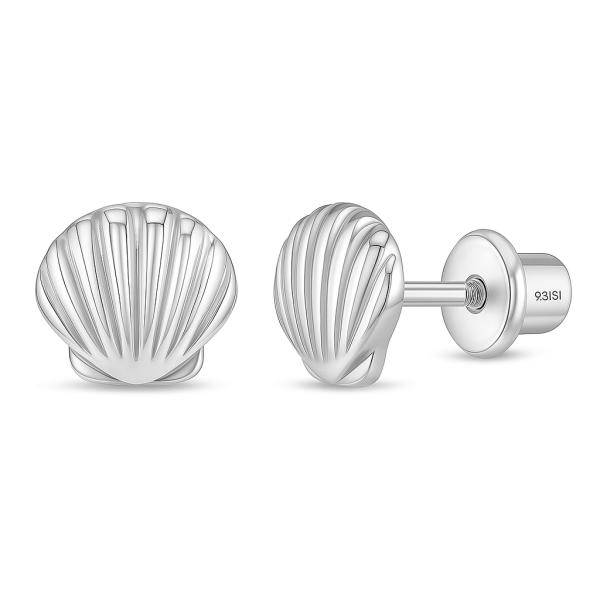 Блискучі дитячі сережки у вигляді морських мушель