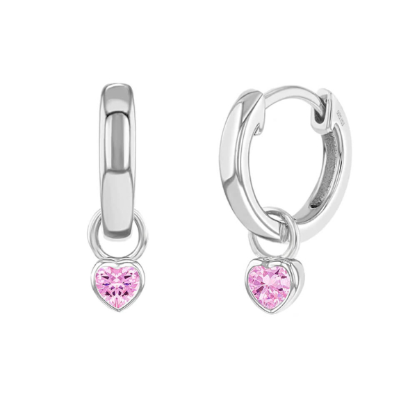 Сердечка з рожевим фіанітом