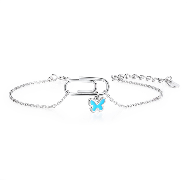 Браслет зі скріпкою та міні-метеликом