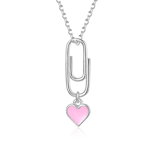Ланцюжок з підвіскою у формі скріпки з сердечком